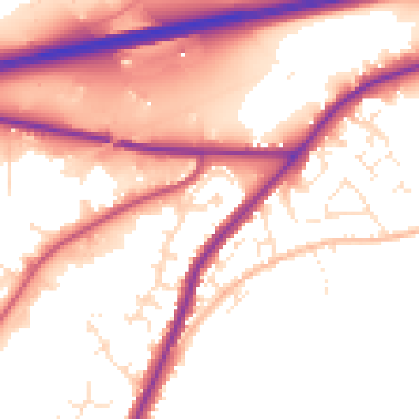 Daytime road noise heatmap for TR15 1NT