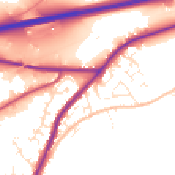 Daytime road noise heatmap for TR15 1QS