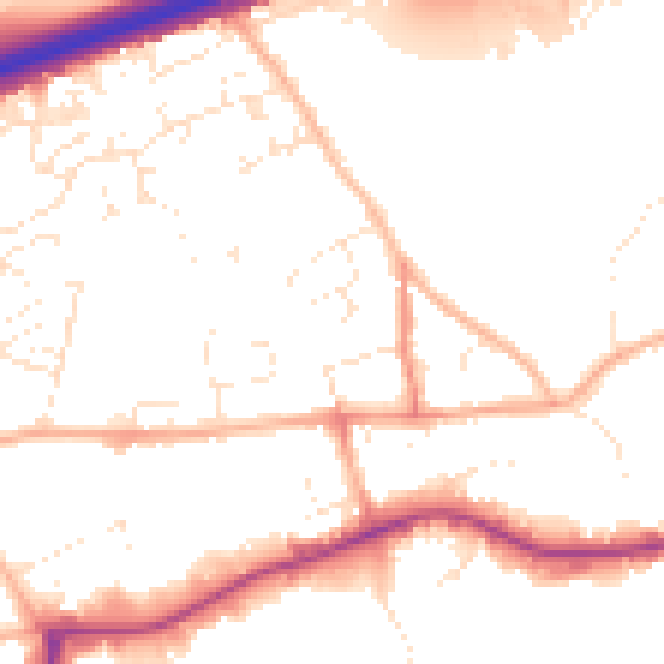 Daytime road noise heatmap for TR15 3AQ