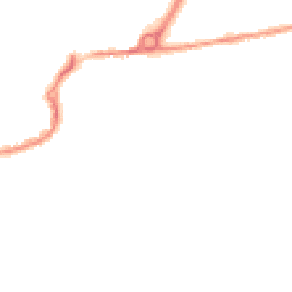 Night-time road noise heatmap for TR15 3BA