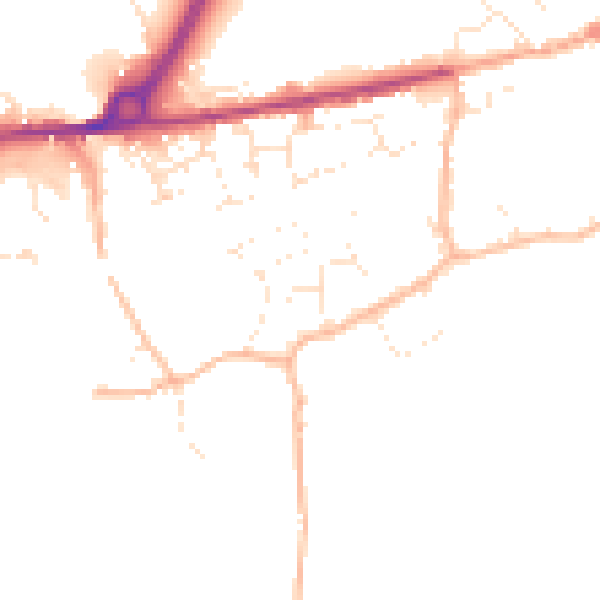 Daytime road noise heatmap for TR15 3BX