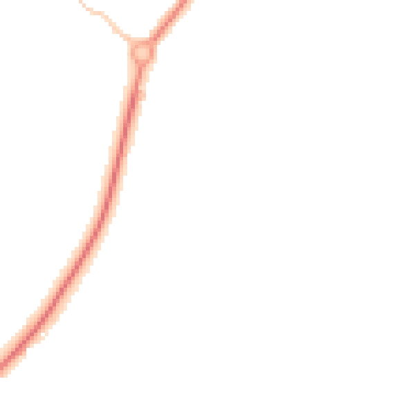 Night-time road noise heatmap for TR18 2FX