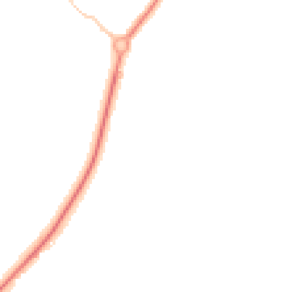 Night-time road noise heatmap for TR18 2GD