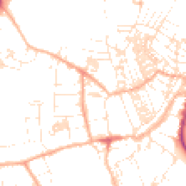 Daytime road noise heatmap for TR18 2QA