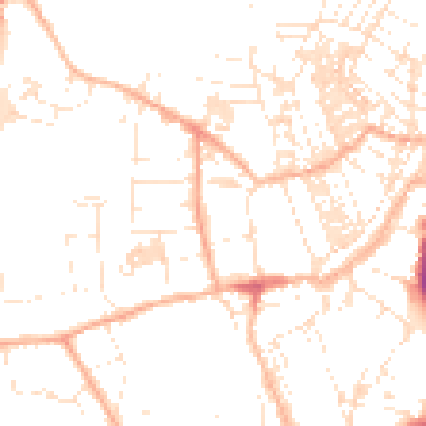 Daytime road noise heatmap for TR18 2RH
