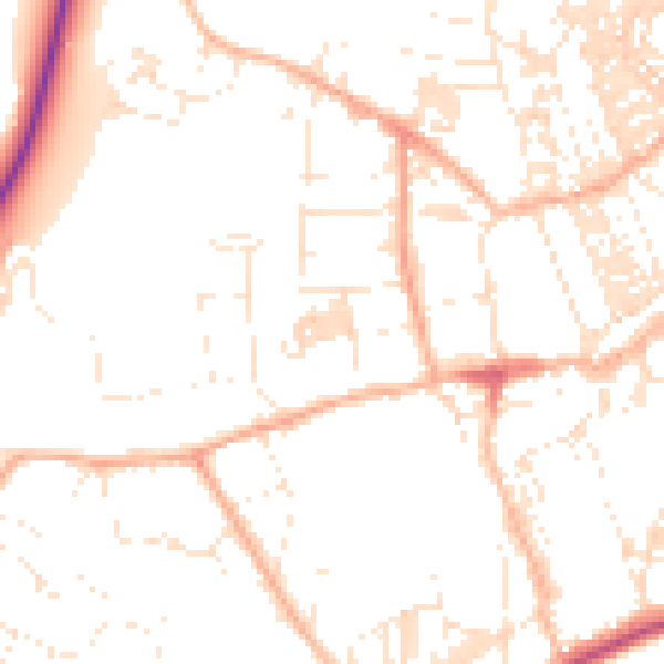 Daytime road noise heatmap for TR18 2RR