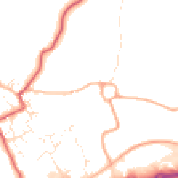 Daytime road noise heatmap for TR18 3BG