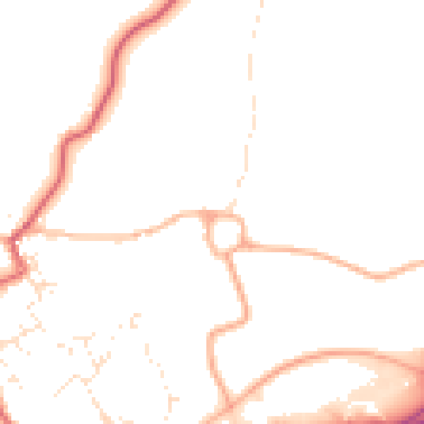 Daytime road noise heatmap for TR18 3BL