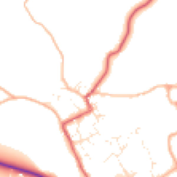 Daytime road noise heatmap for TR18 3BP