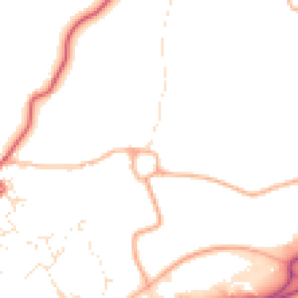 Daytime road noise heatmap for TR18 3BQ
