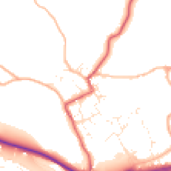 Daytime road noise heatmap for TR18 3BU