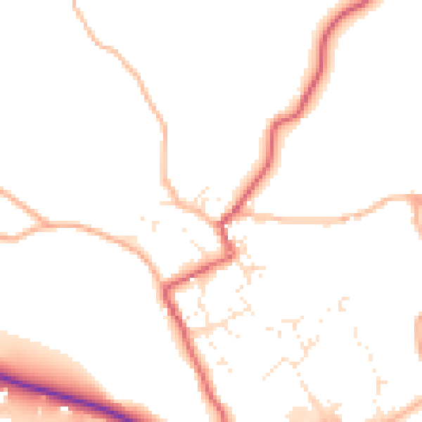 Daytime road noise heatmap for TR18 3BW