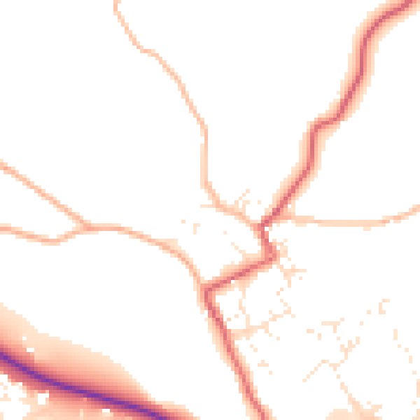 Daytime road noise heatmap for TR18 3BX