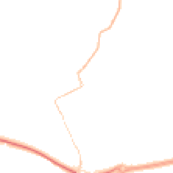 Night-time road noise heatmap for TR18 3DJ