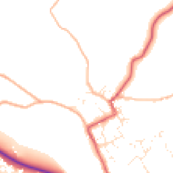 Daytime road noise heatmap for TR18 3DS