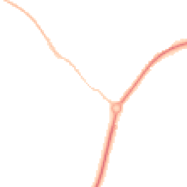 Night-time road noise heatmap for TR18 3DZ