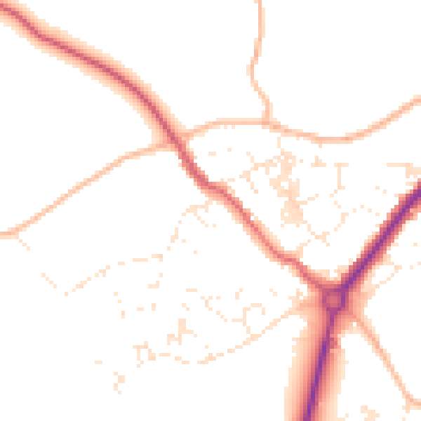 Daytime road noise heatmap for TR18 3EF