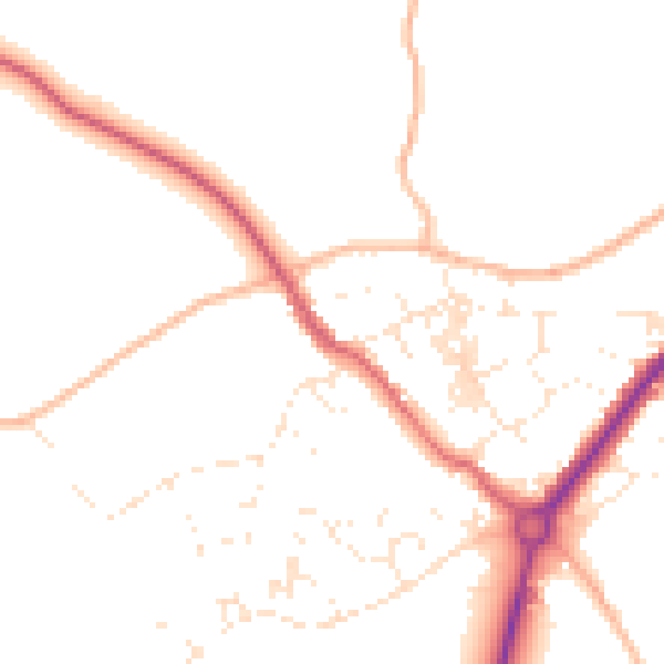 Daytime road noise heatmap for TR18 3EJ