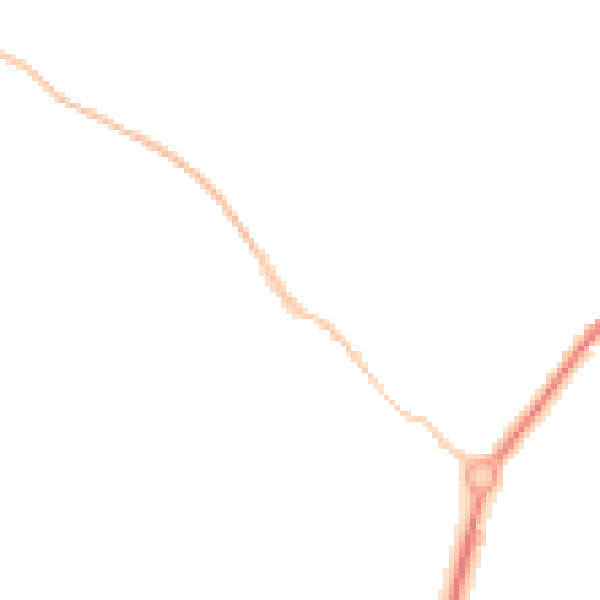 Night-time road noise heatmap for TR18 3EJ
