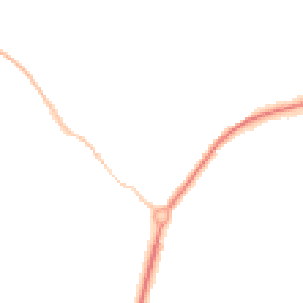 Night-time road noise heatmap for TR18 3EY