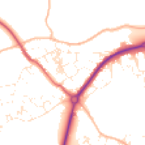 Daytime road noise heatmap for TR18 3EZ