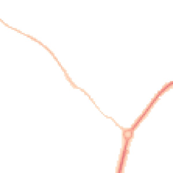 Night-time road noise heatmap for TR18 3FE