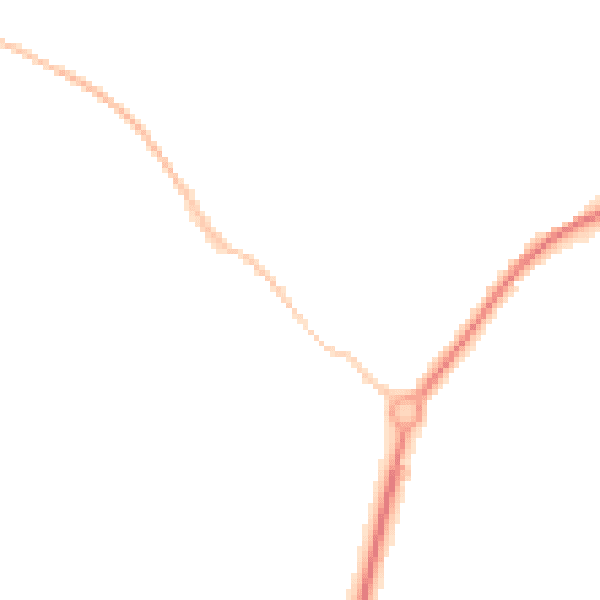 Night-time road noise heatmap for TR18 3GD