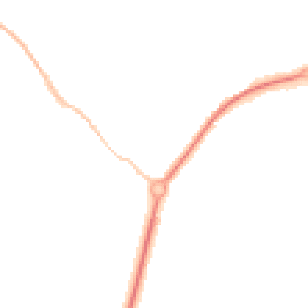 Night-time road noise heatmap for TR18 3HD