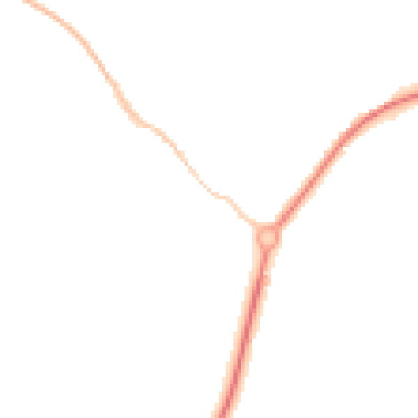 Night-time road noise heatmap for TR18 3HF
