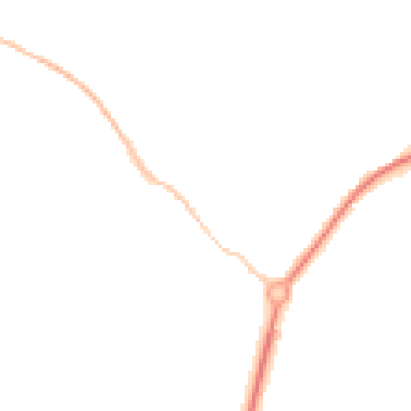 Night-time road noise heatmap for TR18 3HG
