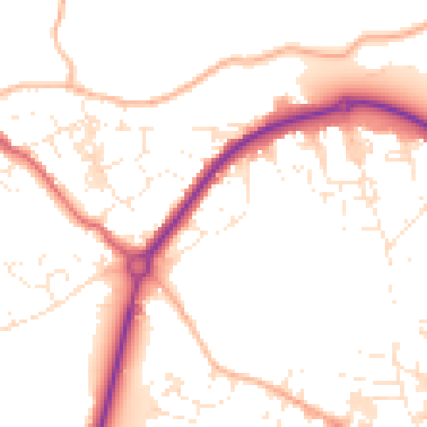 Daytime road noise heatmap for TR18 3HJ