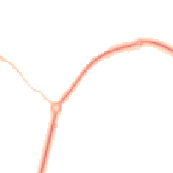 Night-time road noise heatmap for TR18 3HJ