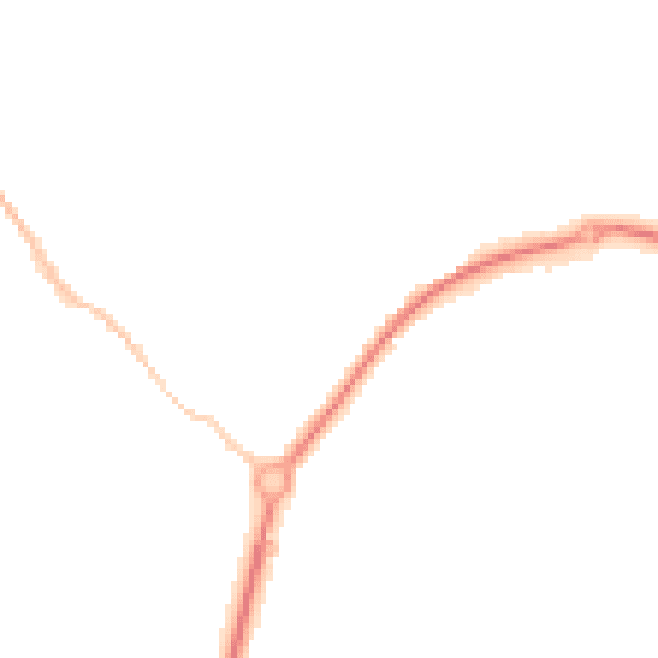 Night-time road noise heatmap for TR18 3HW