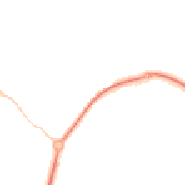 Night-time road noise heatmap for TR18 3JA
