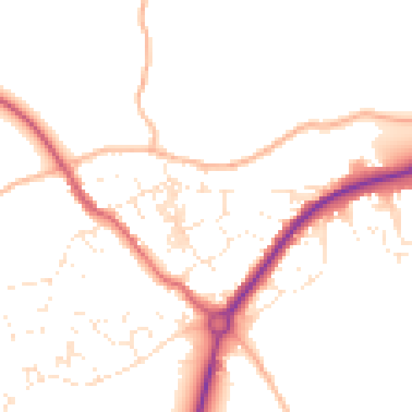 Daytime road noise heatmap for TR18 3JD