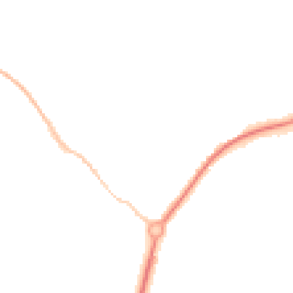 Night-time road noise heatmap for TR18 3JD