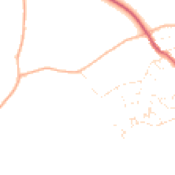 Daytime road noise heatmap for TR18 3JP