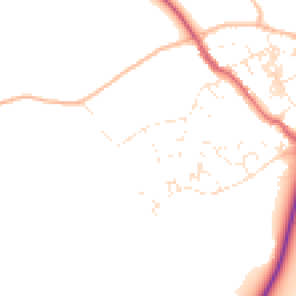 Daytime road noise heatmap for TR18 3JZ