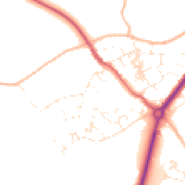 Daytime road noise heatmap for TR18 3LD