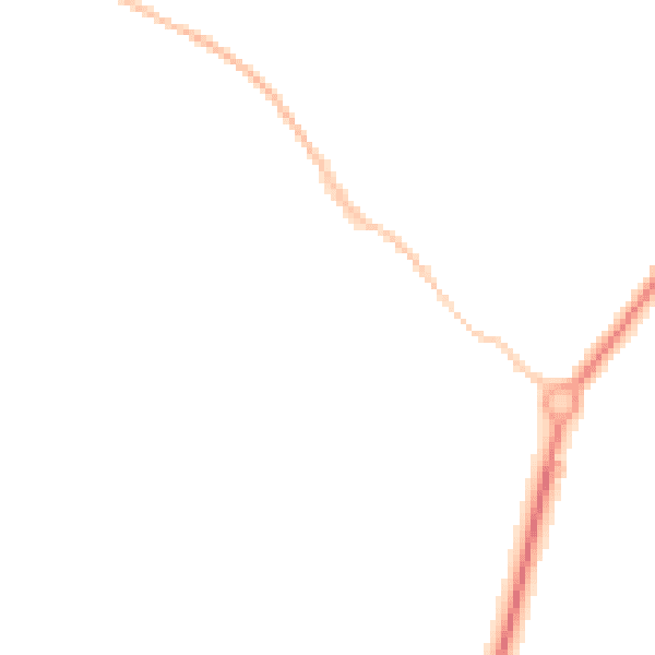 Night-time road noise heatmap for TR18 3LD