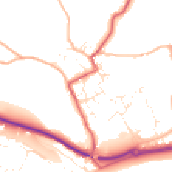 Daytime road noise heatmap for TR18 3NA