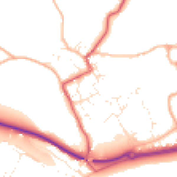 Daytime road noise heatmap for TR18 3NG