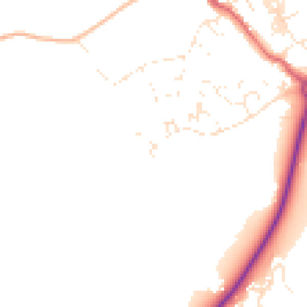 Daytime road noise heatmap for TR18 3QF