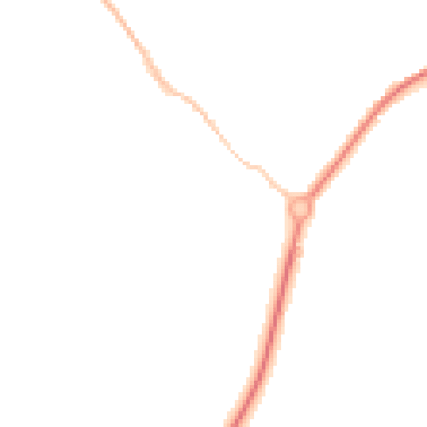 Night-time road noise heatmap for TR18 3QR