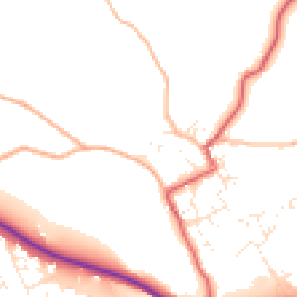 Daytime road noise heatmap for TR18 3RB