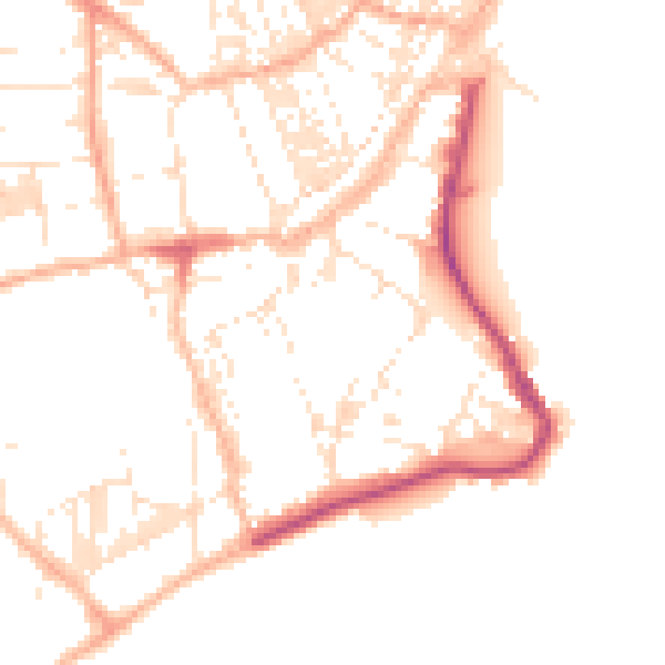 Daytime road noise heatmap for TR18 4AN