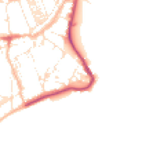 Daytime road noise heatmap for TR18 4AZ