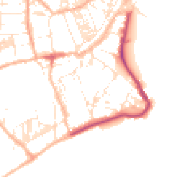 Daytime road noise heatmap for TR18 4BL