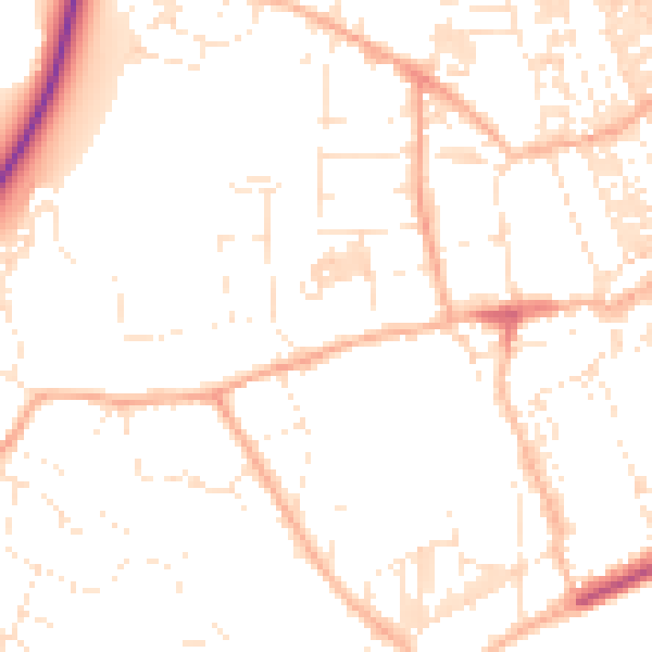 Daytime road noise heatmap for TR18 4JJ
