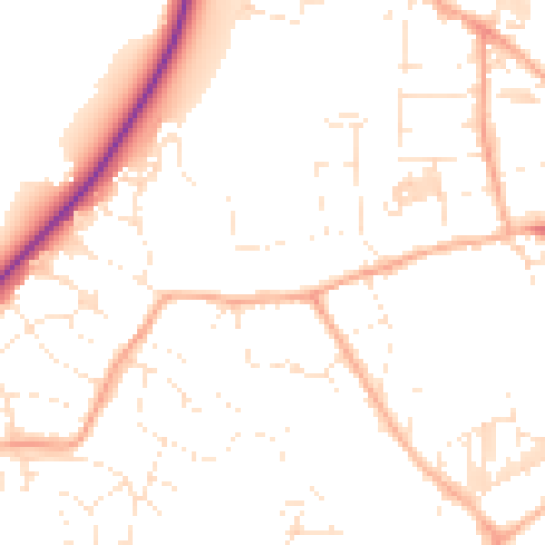 Daytime road noise heatmap for TR18 4JT